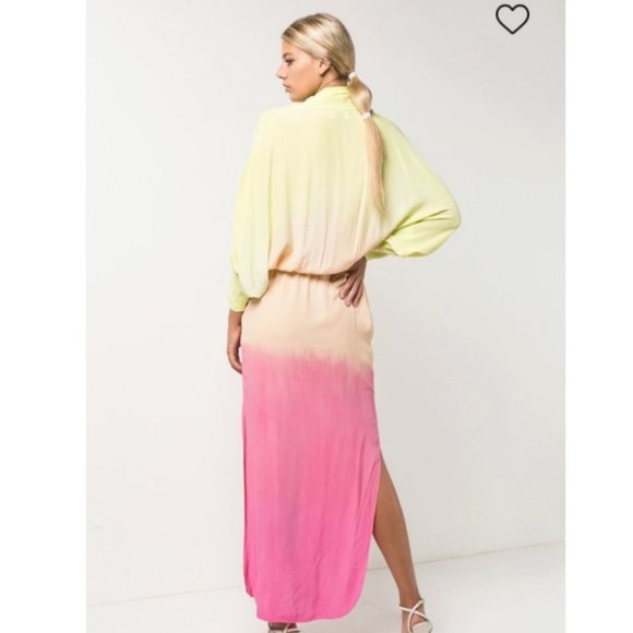 S/W/F Long Sleeve Dip Dye Maxi Dress NWT - Picture 3 of 14